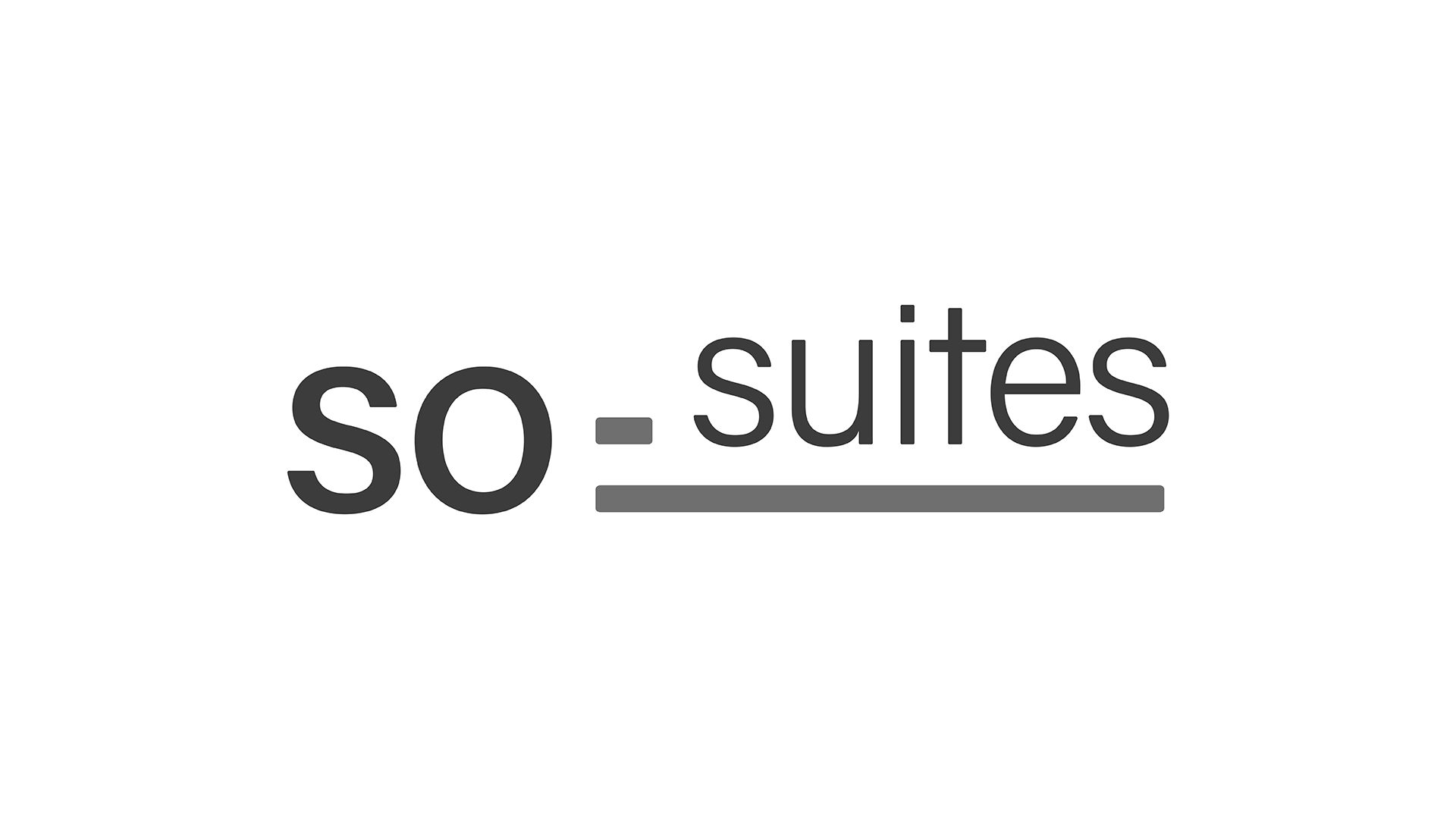 Marchio/logotipo so-suites versione colore su fondo bianco.